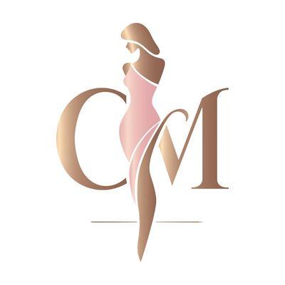 The logo of contour miracle. It has the initials C and M and the silhouette of a woman.