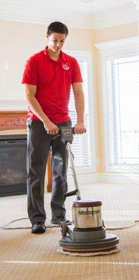 Our low moisture carpet cleaning system removes dirt & stains, plus carpets dry in 1 hour!