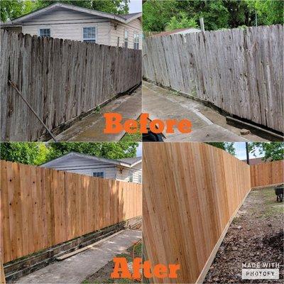Remove and replace new fence
