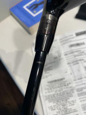 Hard to see in this lighting but you can make it where they messed up cutting the shaft.