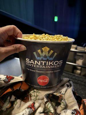 Santikos popcorn bucket