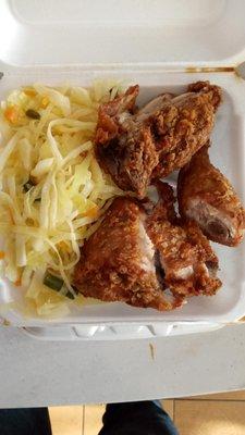 Fried Chicken and Cabbage.