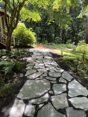 Beautiful new slate entry path