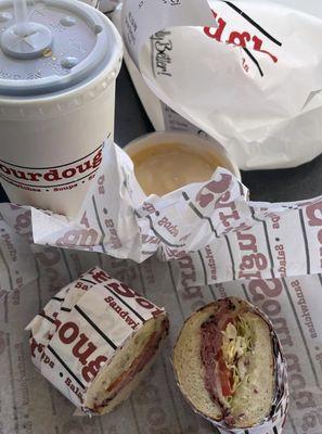 A little bit of not too much this cost me $25 for a sandwich smaller than my hand.