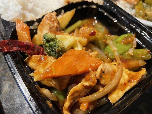 Szechaun chicken!!! Delicious- nice mild heat at level 1