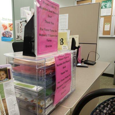 They updated the front area. Take a number and be seated