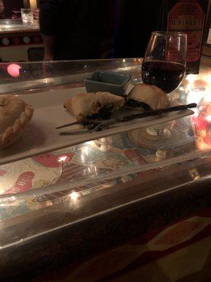 Empanadas on a pinball machine