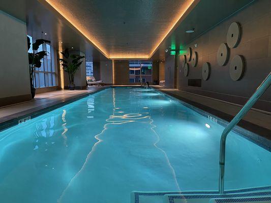 lap pool which seems to warm up after it detects people/motion