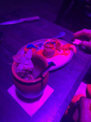 Paloma guava with some shrimps mofonguito. Wow !! Amazing