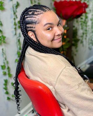 Half Feedin half Braids