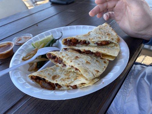 Pastor quesadilla