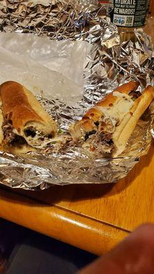 Steak sandwich deluxe with poutin fries