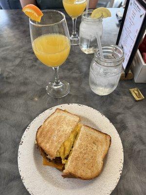 * Breakfast 2 Cage-Free Egg Sandwich (w/ sausage patties and cheddar cheese on white bread)