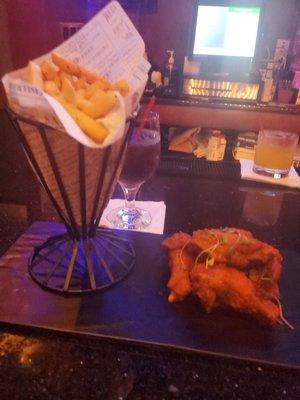 The wings and fries were on point