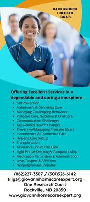 We are authentic with background check. Consistent with our caregivers, no surprises and no callouts. Try us now!