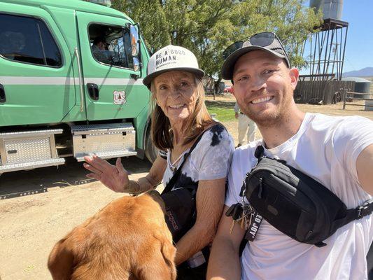 me and mother taking a buggy ride on "Founders Day" 2025