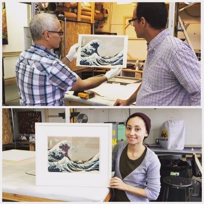 We are excited that we got to frame "Great Wave off Kanagawa" "In the well of a wave off Kanagawa"), also known as The Great Wave,