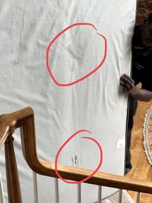 They delivered a filthy stained mattress with a hole in it