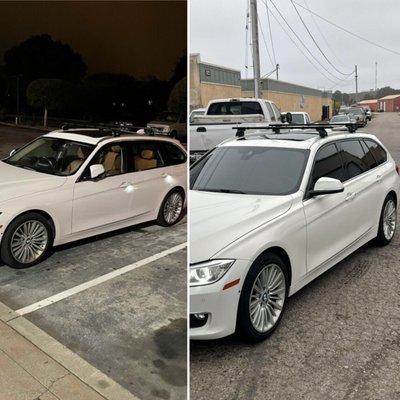 BMW wagon 5% HP all around 50% in the windshiled