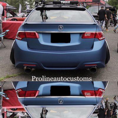 Acura TSX full car wrap by us. Matte blue from Avery Vinyl