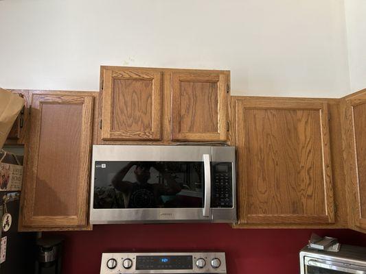 After picture of microwave installation