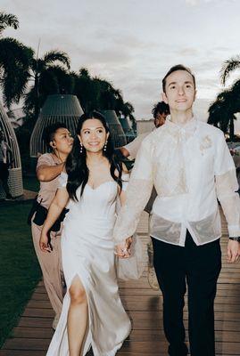 Thank you Angel for helping me design my gown and making my vision for my husband's barong.