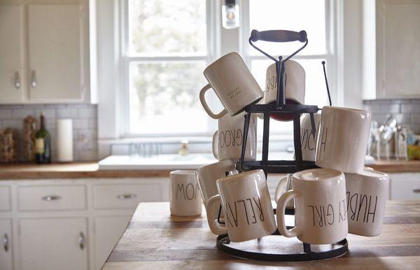 We have Rae Dunn for days..pretty sure it's becoming an issue, as it covers most of our tables, cupboards and anywhere else we can fit a mug