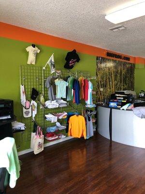 Nice selection of golf shirts,baby onesies, hats,etc