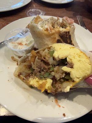 Breakfast burrito is scrumptious