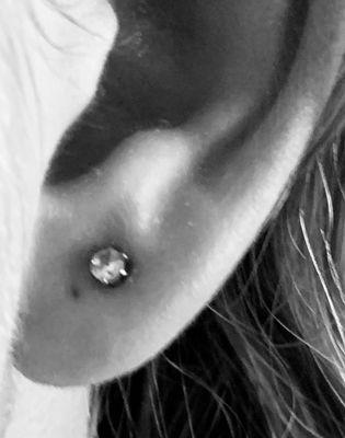 Lobe 2nd piercing - way too close!