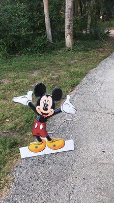 Birthday party sign.