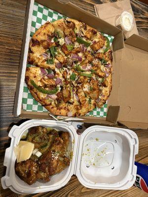 Tequila Lime Wings & Tikka Masala Pizza