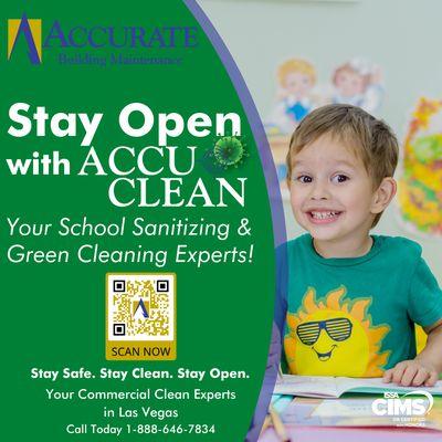 Keep schools open with our Accu Clean process Safe and Green cleaning process for schools.