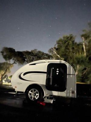 Little Guy trailer under the stars at Site #41