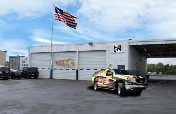 Drive Thru Graphics is located next to the Northeast Philadelphia Airport