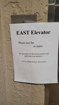 One elevator functional for 120 units and that one broke down