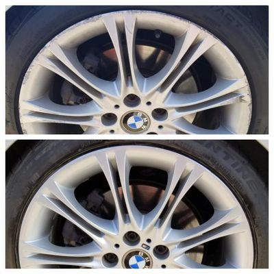Before and After Wheel Repair.