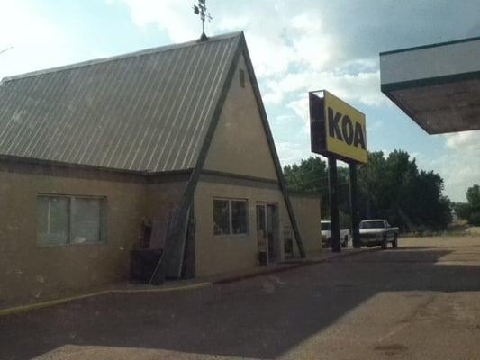 The check in office for the campground. Also is a gas station.