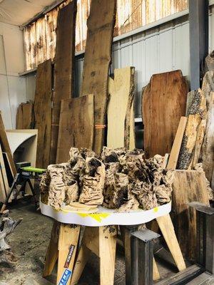 Wood slabs & grapevine wood