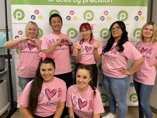 Check out the Precision Orthodontics team sporting PINK for Breast Cancer Awareness Month!