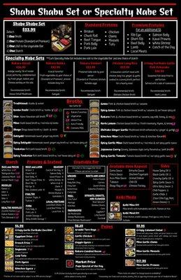 Newly Updated Shabu Sets & Ala Carte Menu 2024!
*Menus can be found on our website, In-House, Toast, & social media platforms