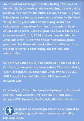Fallon, Kathryn Dr. O.D. & Lit, Wendy Dr. O.D.
