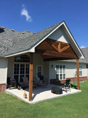 Beautiful back patio additions add shade and usable outdoor living space.