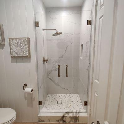 French double door shower