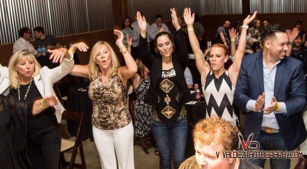 The crowd is getting in on the action!