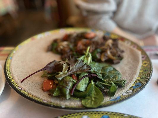 Guest's Order: Beef Injera Special