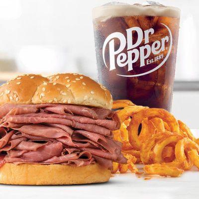 Sandwich with fries and a drink