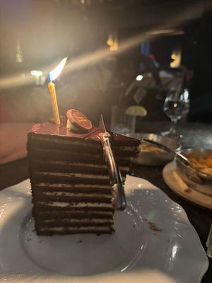 Delicious Tal tower of cake dark chocolate