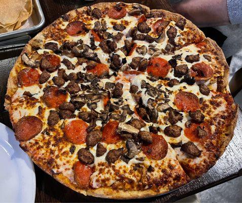 Grant's PMS pizza on regular crust