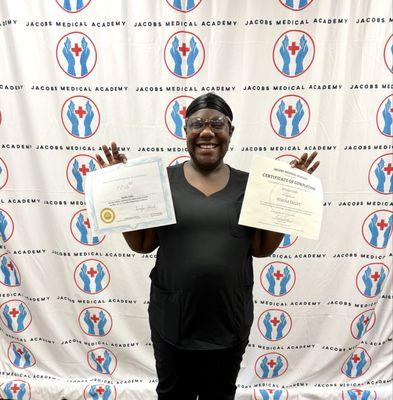 Congratulations she passed our program and NHA exam !